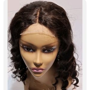 Human Hair Wig Body Wave 4*4 T Part Lace. 180 % density 14"